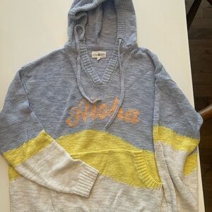 Lou & Grey Blue and Yellow Aloha Sweater